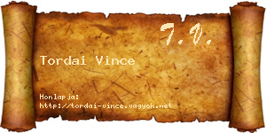 Tordai Vince névjegykártya